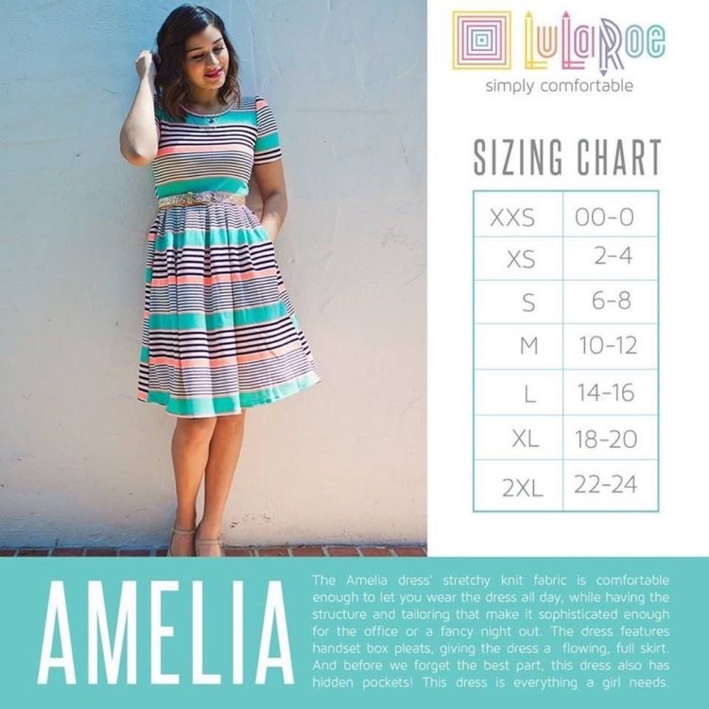 š XS Lularoe Amelia Floral Dress - Picture 7 of 7